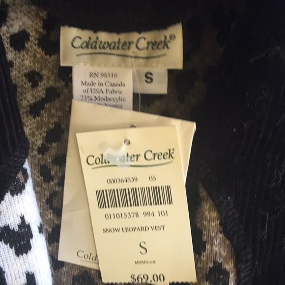 Coldwater Creek Leopard Vest - Faux - S ⭐️ NWT - Picture 7 of 7
